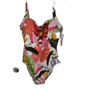 Social Standard by Sanctuary Tropical One Piece Swimsuit size Xlarge beach NWT
